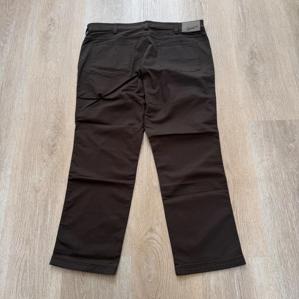 Duluth Trading Flex Fire Hose Pants Mens 40x30 Brown Slim Fit 5-Pocket Workwear